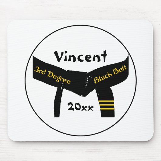 武道の第3程度の黒帯 マウスパッド (正面)