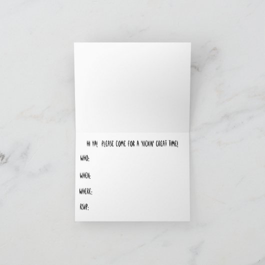 武道の誕生日のパーティの招待状 招待状 (内部)