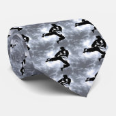 武道の銀製の稲妻の人 ネクタイ (ロール)