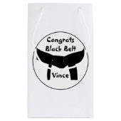 武道の黒帯のお祝い スモールペーパーバッグ (裏面)