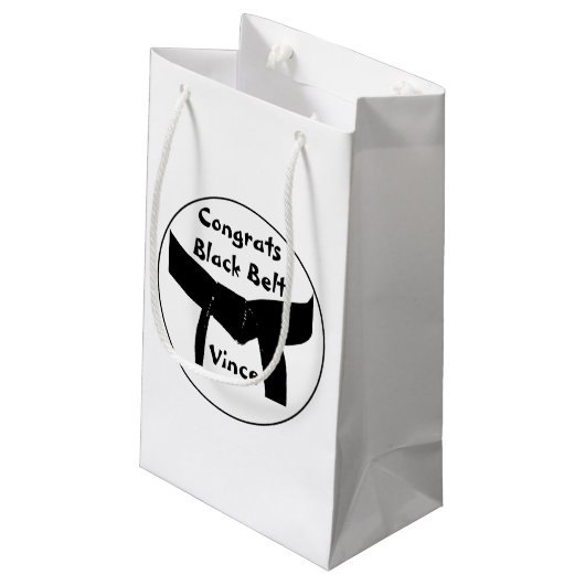 武道の黒帯のお祝い スモールペーパーバッグ (裏面アングル)