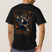 武道タイガーウォリアーイラスト Tシャツ (裏面)