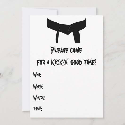 武道生誕パーティー黄色赤招待状 招待状 (正面)