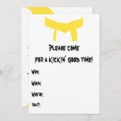 武道黄色帯の誕生日パーティー招待状 招待状 (正面/裏面)