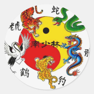 武道5匹の動物 ラウンドシール