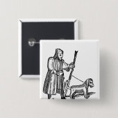 歩いている人彼の犬 缶バッジ (正面&裏面)