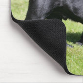 歩いている間喘ぐ黒いパグ マウスパッド (コーナー)