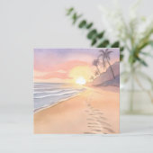 歩いてビーチ | 海水彩フラットカード (スタンド正面)