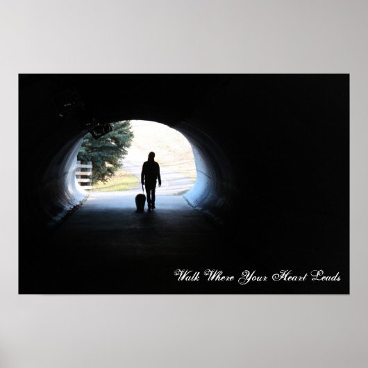 歩いて行くハート ポスター (正面)