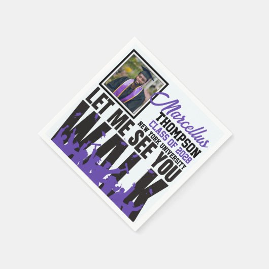 歩いて見せてくれ |紫色の卒業写真 スタンダードカクテルナプキン (角)