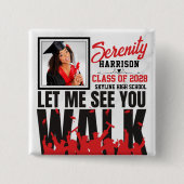 歩いて見せてくれ |赤と黒の卒業写真 缶バッジ (正面)