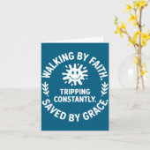 歩きながら信仰を貫く 常に救われているシャツ カード (黄色い花)