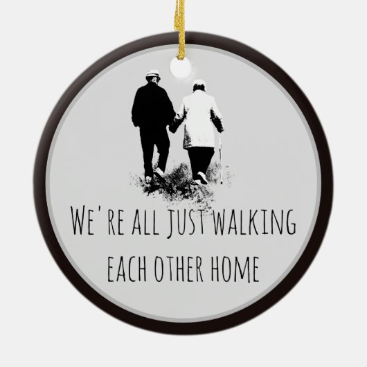 歩くお互いのホーム感動的引用文 セラミックオーナメント (裏面)