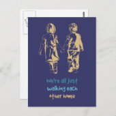 歩くお互いホーム引用文かわいい子ども ポストカード (正面/裏面)
