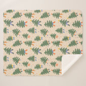 歩くお洒落クリスマスツリーパターン シェルパブランケット (正面(横))