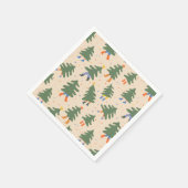 歩くお洒落クリスマスツリーパターン スタンダードカクテルナプキン (角)