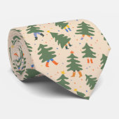歩くお洒落クリスマスツリーパターン ネクタイ (ロール)