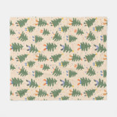 歩くお洒落クリスマスツリーパターン フリースブランケット (正面(横))