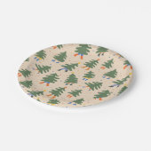 歩くお洒落クリスマスツリーパターン ペーパープレート (アングル)