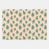 歩くお洒落クリスマスツリーパターン ラッピングペーパーシート (正面3)