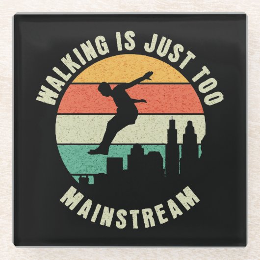 歩くが主流すぎる ガラスコースター (正面)