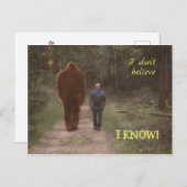 歩くとビッグフットサスカッチ – 私は知っている ポストカード (正面/裏面)