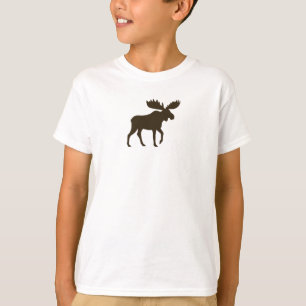 歩くのアメリカヘラジカのシルエット の荒野の野性生物 Tシャツ