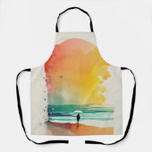 歩くのウェーブズ抽象芸術ビーチ エプロン (正面)