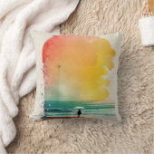 歩くのウェーブズ抽象芸術ビーチ クッション (ブランケット)