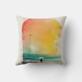 歩くのウェーブズ抽象芸術ビーチ クッション (裏面)