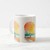 歩くのウェーブズ抽象芸術ビーチ コーヒーマグカップ (正面左)