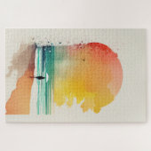 歩くのウェーブズ抽象芸術ビーチ ジグソーパズル (横)