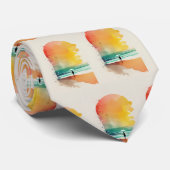 歩くのウェーブズ抽象芸術ビーチ ネクタイ (ロール)