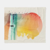 歩くのウェーブズ抽象芸術ビーチ フリースブランケット (正面(横))