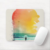 歩くのウェーブズ抽象芸術ビーチ マウスパッド (マウス)