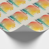 歩くのウェーブズ抽象芸術ビーチ ラッピングペーパー (角)