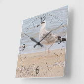 歩くのカモメ スクエア壁時計 (傾斜)