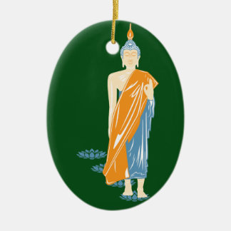歩くの仏のクリスマスのオーナメント(陶磁器) セラミックオーナメント