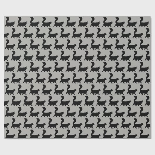 歩くの黒猫の柄|クール子猫の恋人 ラッピングペーパー (フラット)