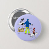 歩くのFlyball犬 缶バッジ (正面&裏面)