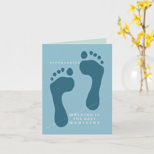 歩くは医学最高ののヒポクラテス引用文 カード (黄色い花)