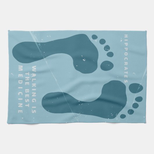 歩くは医学最高ののヒポクラテス引用文 キッチンタオル (横)