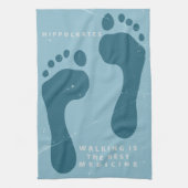 歩くは医学最高ののヒポクラテス引用文 キッチンタオル (縦)