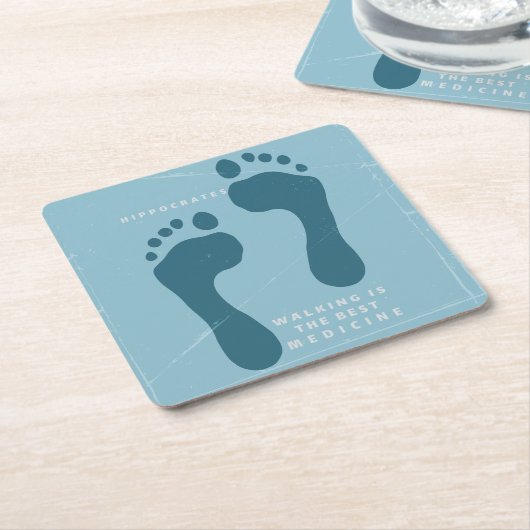 歩くは医学最高ののヒポクラテス引用文 スクエアペーパーコースター (アングル)