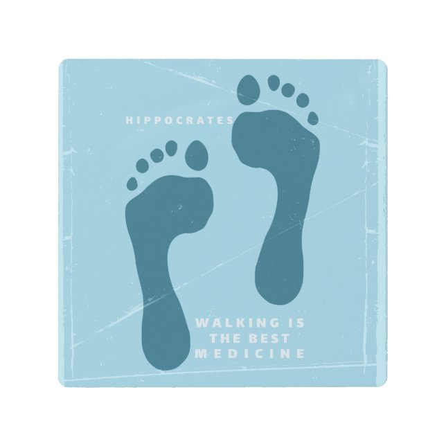 歩くは医学最高ののヒポクラテス引用文 メタルプリント (正面)
