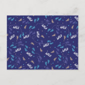 歩くを一緒に：アドベンチャーフットプリントのシルエット ポストカード (正面)