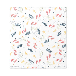 歩くを一緒に：アドベンチャーフットプリントのパターン ノートパッド