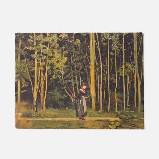 歩くアットフォレストエッジ(by Ferdinand Hodler) ドアマット (正面)