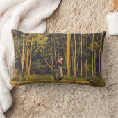 歩くアットフォレストエッジ(by Ferdinand Hodler) ランバークッション (ブランケット)