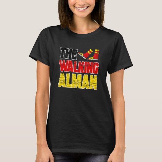 歩くアルマンドイツの典型的なドイツ語 Tシャツ (正面)